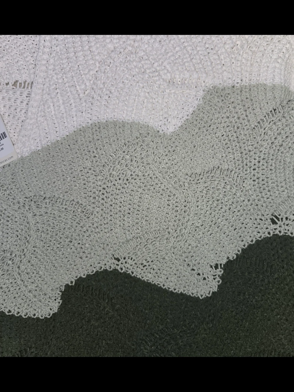 Francesca's Collections V-Neck Crochet Sweater in Cream, Sage & Olive NWT Size S - Picture 3 of 6